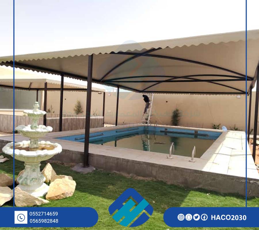 مظلات مسابح الرياض ، تصاميم لمظلات المسابح مودرن متحركة تغطية المسابح بالخشب